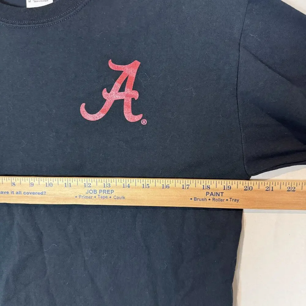Alabama Crimson Tide Gildan Ultra Cotton T-Shirt Mens Medium Black  Short Sleeve